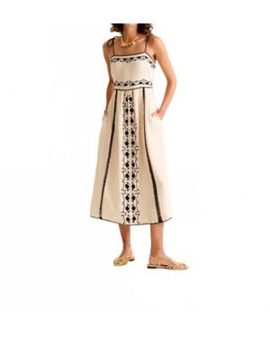 Carolina K Allegra Linen Midi Dress - Natural