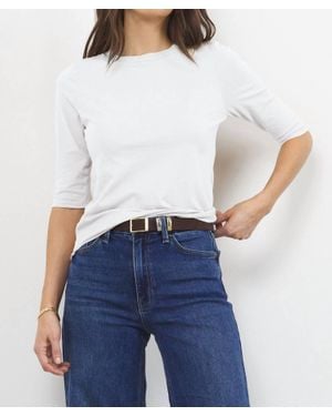 Lamade Santa Monica Mitered Elbow Length Tee - White