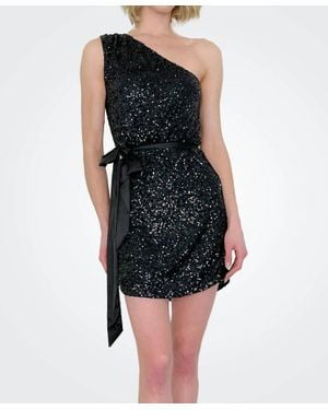 Heartloom One Shoulder Sequin Dress - Black