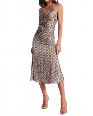 Bishop + Young Adria Ruched Front Midi Dress - Multicolor