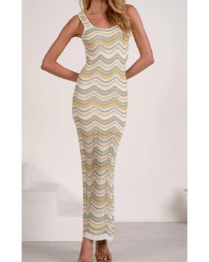 Elan Chevron Crochet Maxi Dress - Natural