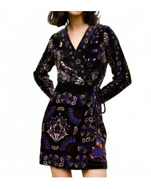 FARM Rio Arabesque Mix Scarves Wrap Mini Dress - Black