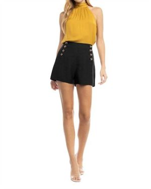 Naked Zebra Button Front Shorts - Black
