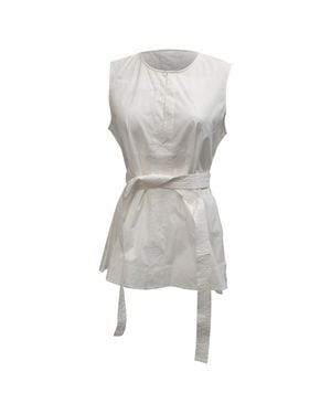 Theory Belted Sleeveless Blouse - Gray