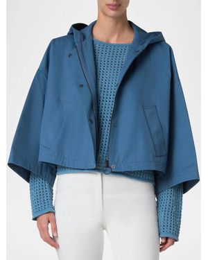 Akris Punto Cotton Gaberdine Carcoat - Blue