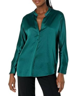 Vince Band Collar Blouse - Green
