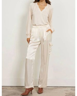 Lamade Wide Silky Cargo Long Pant - Natural