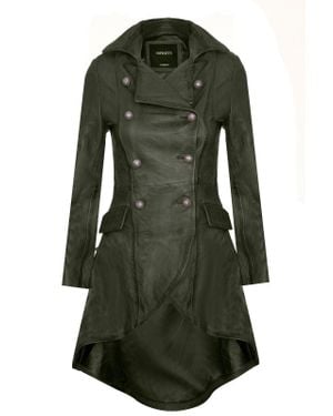 Infinity Leather Gothic Victorian Coat-Accra - Green