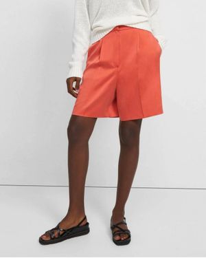 Theory Pleated Shorts - Red