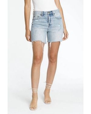 Pistola Devin High Rise Mom Cut Off Shorts - Blue