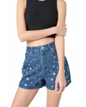Blank NYC Reeve High Rise Studded Short - Blue