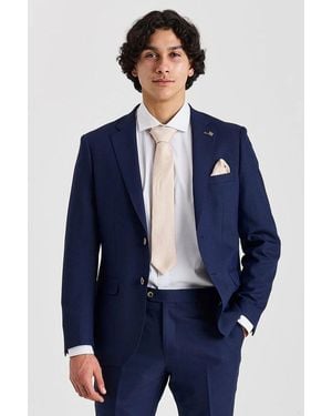 Paul Andrew Belmont Blazer Tailored Fit Summer Suit Jacket - Blue