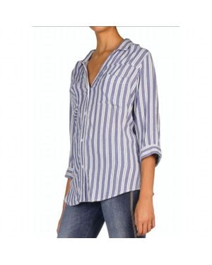 Elan Button Front Top - Blue