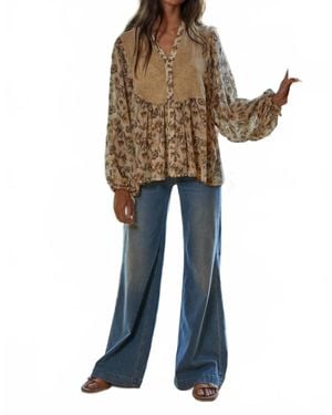 By Together Blooming Florals Top - Natural