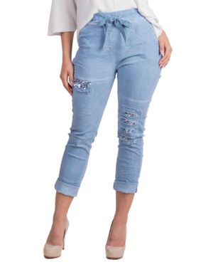 Gigi Moda Toppa Sequin Pants - Blue