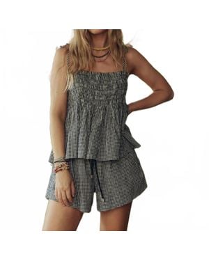 The Great Tide Smocked Top - Black
