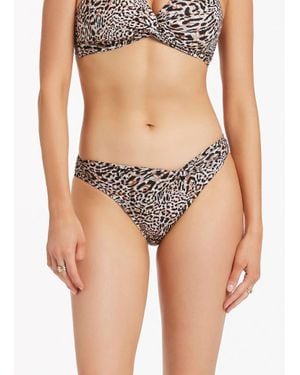 Jets by Jessika Allen Animale Twist Front Bikini Bottom - White