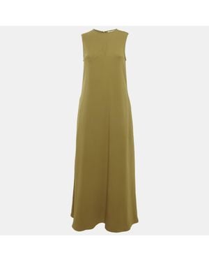 Asceno Crepe Sleeveless Long Dress - Green
