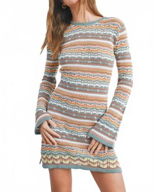 Buttermelon Sweater Mini Dress - Gray
