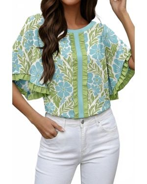 Aapparella Floral Print Blouse - Green