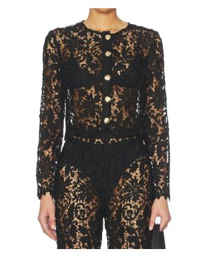 La Porte Coco Lace Cardigan - Black
