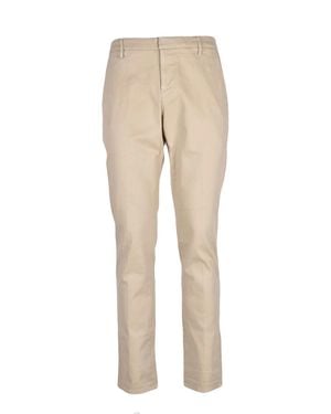 Dondup Straight-Leg Pants With Zip Closure And Versatile Design - Natural