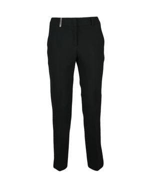 Peserico Tailored Blend Pants With Mid-Rise Waist And Concealed Zip - Black