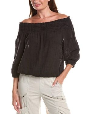 XCVI Jolia Gauze Top - Black