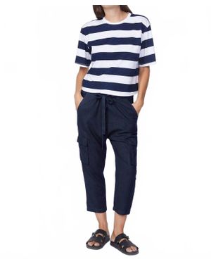 Stateside Linen Paperbag Cargo Pant - Blue