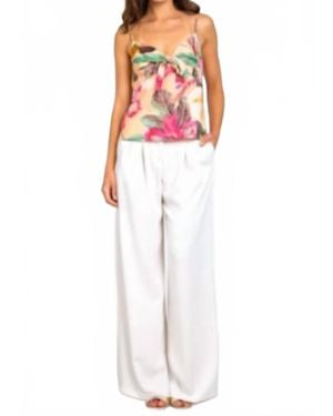 Lavender Brown Nikita Top - White