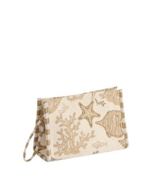 Shiraleah Coastal Jacquard Wristlet Pouch - Natural