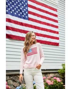 Sail To Sable Cropped Flag Sweater - Red