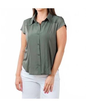 Lola & Sophie Hybrid Cap Sleeve Shirt - Green