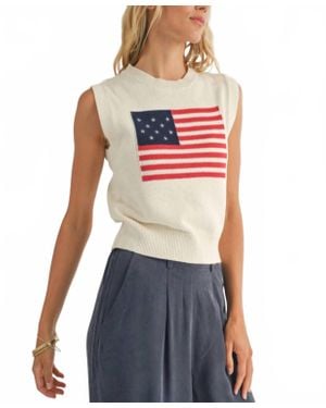 Sadie & Sage Americana Sweater Tank - Blue