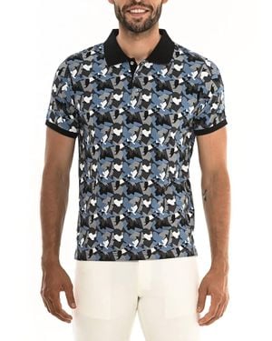 Postmarc Geo Camo Polo Shirt - Blue