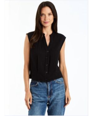 Drew Montana Gauze Sleeveless Shirt - Black