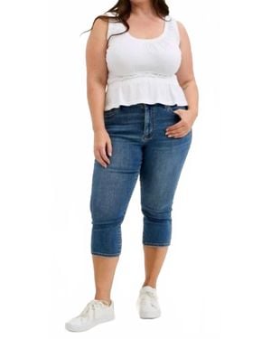 Judy Blue Mid-Rise Capri Pants - Blue
