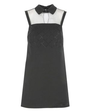 Elisabetta Franchi Mini Dress With Strass Embellishments - Black