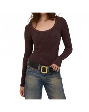 Project Social T What's The Scoop Washed Rib Long Sleeve Tee - Black