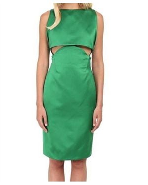 Zac Posen Satin Cut Out Cocktail Dress - Green