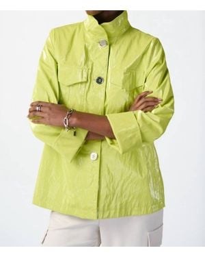 Joseph Ribkoff Winsome Water Resistant Novelty Boxy Jacket - Yellow
