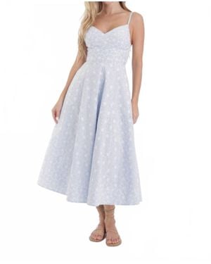 Karina Grimaldi Auri Embroided Dress - Blue