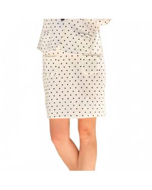 Dolcezza Polka Dot Knit Skirt - White