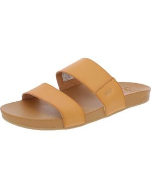 Reef Cushion Vista Faux Leather Open Toe Flat Sandals - Brown