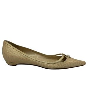 Jimmy Choo Embellished Glittered Pointed Ballet Flats - Green