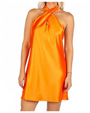 Lilbelle Charlotte Victoria Halter Twist Mini Dress - Orange