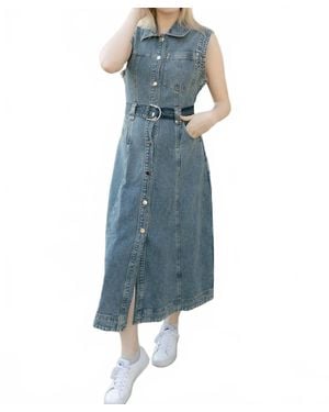 Elan Denim Midi Dress - Blue
