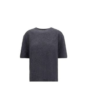 Lisa Yang Cashmere Short Sleeve Sweater - Blue
