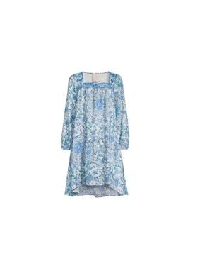 Johnny Was Leilani Mini Dress Multi Long Sleeves - Blue