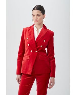 Trina Turk Midlands Velveteen Blazer Jacket - Red